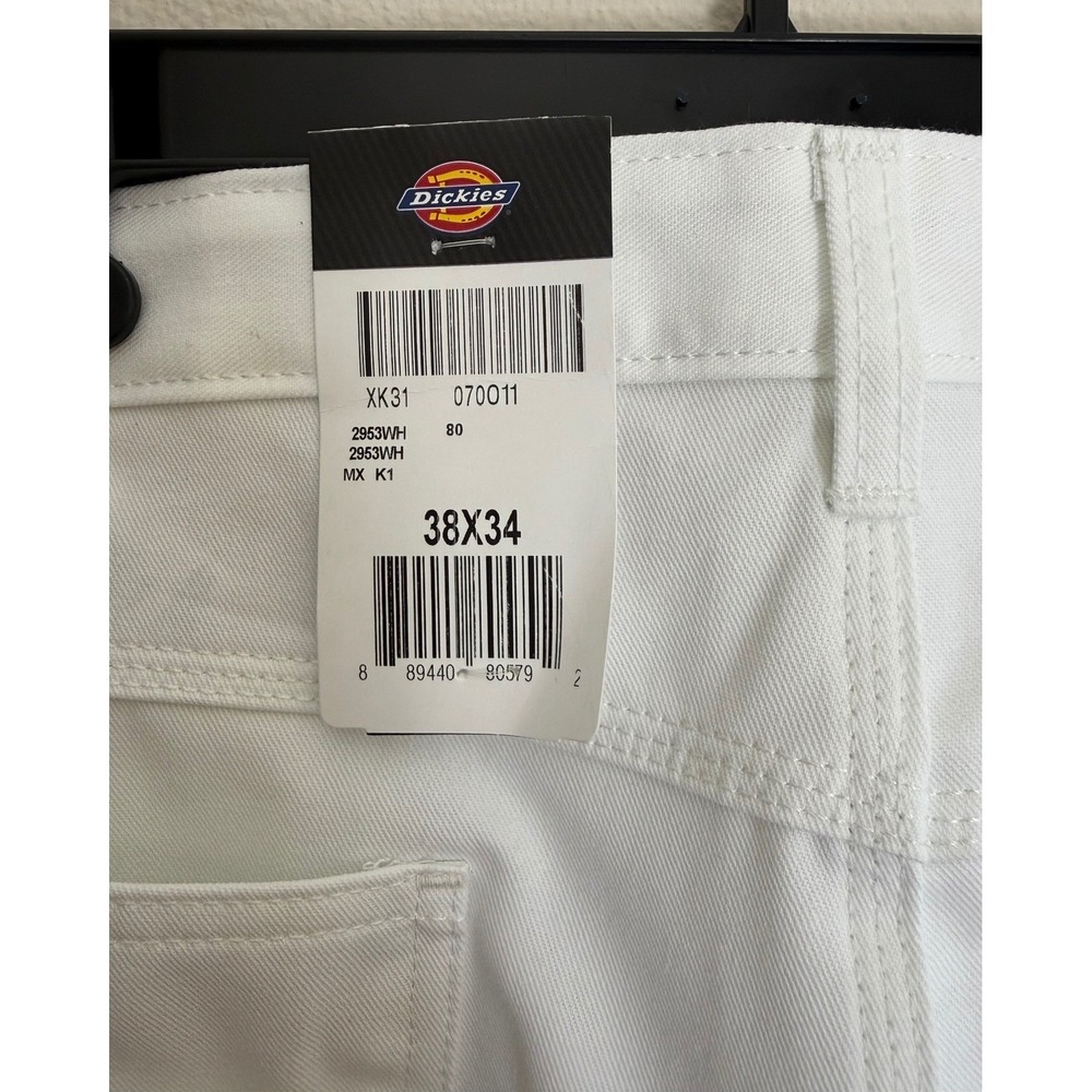Dickies Men's 38 Painter Utility Pants White Relaxed  Hammer Loops Tool Pockets - Picture 4 of 10